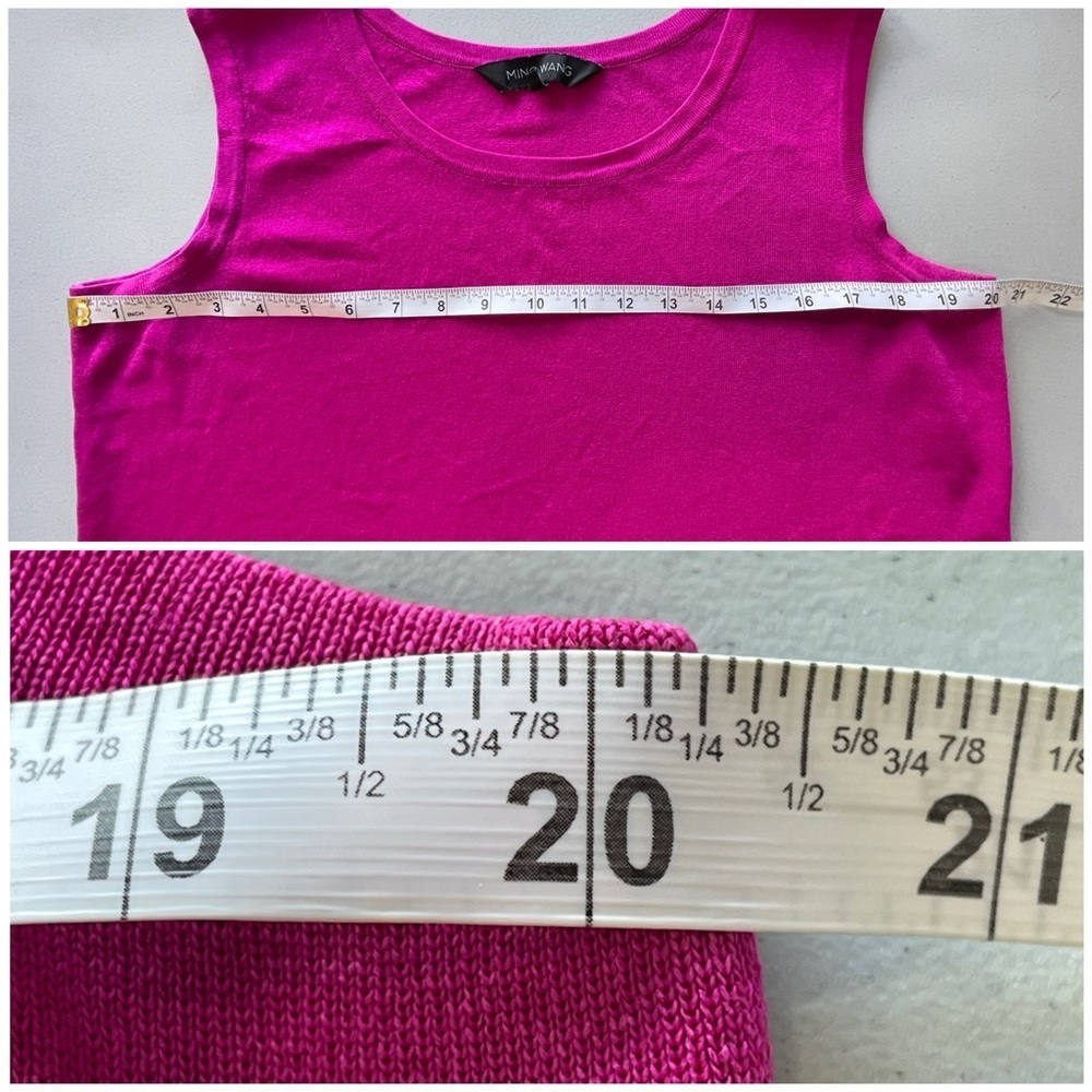 Ming Wang sized 0X fuchsia pink tank mature career work modest layer office - Picture 6 of 11